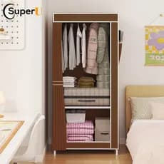 Guarda-Roupa Portátil Dobrável Multiuso 146x56x44cm Fácil Armazenamento Economia de Espaço SUPER U