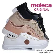 Tênis Casual Feminino Moleca Original Napa Envio Imediato Branco Preto