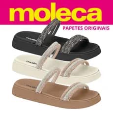 PAPETE SANDALIA MOLECA TODA EM STRASS MACIA CONFORTAVEL FLATFORM ORIGINAL LANÇAMENTO
