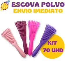 Kit 70 - Escova Polvo Anti Frizz- Pente pra Cabelo - Escova - Fácil Desembaraço - Glamour Feminino