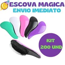 Kit 200 Escovas Mágicas pra cabelo - Anti Frizz - De Desembaraçar Cabelo - Glamour Feminino