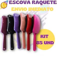 Kit 85 Escova Raquete -Flex Anti Frizz - Pra Cabelo - Para Desembaraçar Cabelos -Glamour Feminino