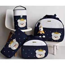 Kit de Bolsas Maternidade Ursinho de Bebê + Trocador