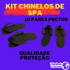 kit 10 Chinelo Eva Descartavel Salão Spa Pedicure Hotel cor preto