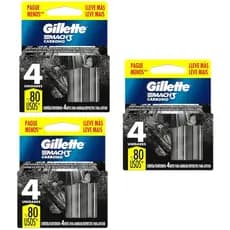 Kit Carga Lamina Gilette Mach 3 Carbono 12 Unidades