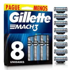 Carga para Aparelho de Barbear Gillette Mach3 8 Unidades