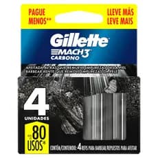 Carga para Aparelho de Barbear Gillette Mach3 Carbono 4 unidades