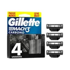 Carga Gillette Mach3 Carbono com Carvão Ativado 4 Unidades