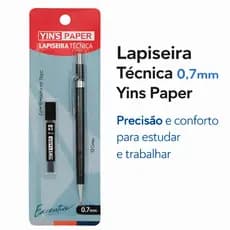 Lapiseira Técnica Executive Yins Paper 0,7mm Escolar e Escritório com Grafite Extra