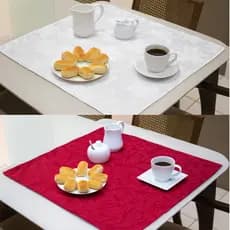 Kit 2 Toalhas de Mesa Jacquard Para Chá ou Café 0,70 x 0,70
