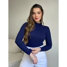 Blusa de Frio Cacharrel Feminina Manga Longa Gola Alta Confortável Casual
