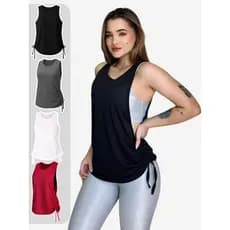 Blusas Feminina Fitness Regata Dry Fit Soltinha Confortável Tapa Bumbum Vesti Top Legging