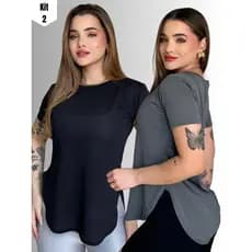 Blusas Fitness Camiseta Dry Fit Básica Tapa Bumbum Kit T-shirt Esportiva Treino Academia Corrida