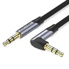 Vention - Cabo Auxiliar P2 X P2 Estéreo Hifi Estéreo Banhado Ouro Flat 90o