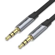 Vention - Cabo Áudio Macho P2 x P2 3.5mm Estéreo Flat Banhado Ouro Auxiliar (Selecione o Tamanho)