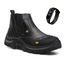 Bota de Segurança CAT Couro Resistente Impermeável para Trabalho Caterpillar