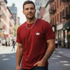 Camisa Camiseta Masculina Coroa 100% Algodão Malha 30.1 Básica