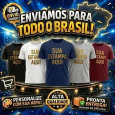 Camiseta Personalizada Sua Estampa Fio 30.1 100% Algodão