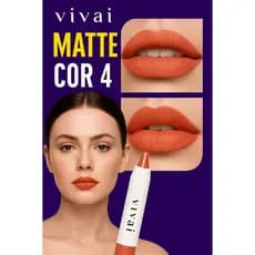 Lápis Batom Matte Vivai: Longa Duração, Não Transfere, Ponta Macia Cores Vibrantes Lábios Perfeitos