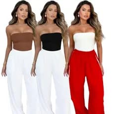 Kit Tube Top Feminino Tomara que Caia Suplex Com Forro Moda Verao 2026