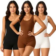 Macaquinho Curto Feminino Anarruga Zero Transparencia Moda Fitness