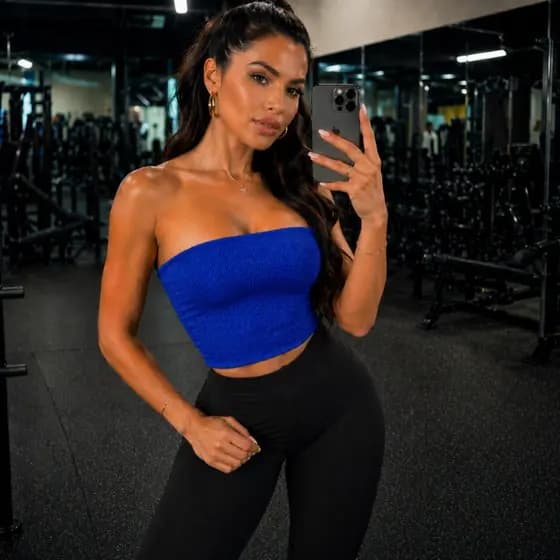 Blusinha Feminina Tomara que Caia Cropped Canelado