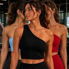 Kit 3 Cropped Top Academia Feminino Alça Nula Manga - Alça Única - Mula Manca