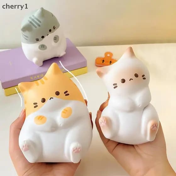 [cer] Engraçado Bonito Elástico Macio Gato Brinquedos Moles Espremer De Alívio Do Estresse Para Adultos Fidget Lembranci