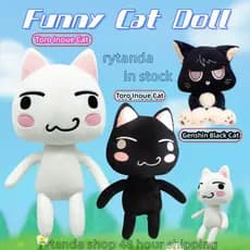 ✨ Novo 2023 28cm Kawaii Toro Inoue Plush Doll Cat Brinquedos Recheados Genshin Black De Pelúcia Anime Suave Boneca Anima