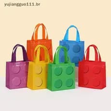# Novo 6/12 Unidades De Sacolas De Blocos De Construção , Lembrancinhas De Festa De Tecido Não Para Aniversário , Chá De