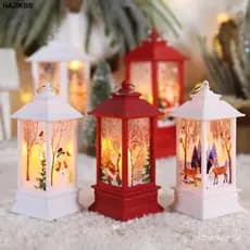 Natal Globo De Neve Lanterna A Pilhas LED Luz Água Brilhante Santa Boneco Pendurado Noite Lâmpada Férias Hom