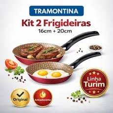 Kit 2 Frigideiras Tramontina Turim 16cm e 20cm Vermelha Antiaderente Starflon Max