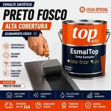Esmalte Sintético Preto Fosco 900ml MEPCO para Madeira, Metal e Portões - Alta Proteção
