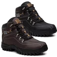 Kit 2 Pares De Bota Masculina  Caterpillar Adventure Moderna Macia Costurada + Palmilha Gel
