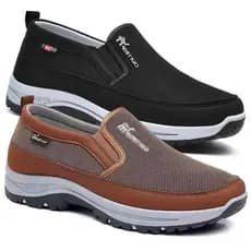 Kit 2 Pares De Tenis Sapatilha Masculino Moderno Aquatico Resistente Trilha Com Solado Costurado Resistente Macio Leve