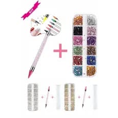 Decoração De Nail Art , Caneta de strass + Strass coloridos/prateados/dourados , Adequado Para Salão De Beleza