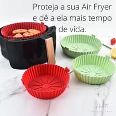 Forma Air Fryer Silicone Reutilizável Antiaderente Redonda Forma De Silicone