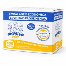Box Com 4 Lenços Umedecido 100 Folhas Cada - Com Tampa Flip Top, Limpeza Delicada - Mamito Baby