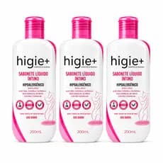 Kit 3 Sabonetes Líquido Íntimo 200ml - Limpeza Suave pH Balanceado – Higie+