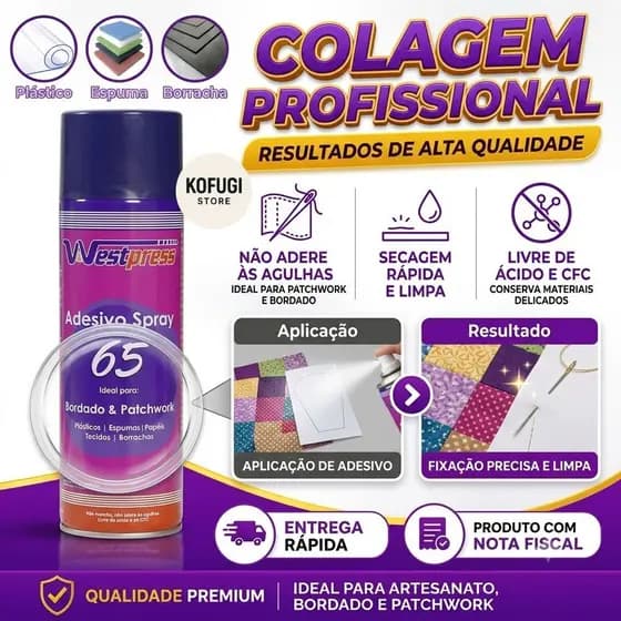 Kit Cola Spray Adesivo Temporária 65 Westpress 500ml Artesanato