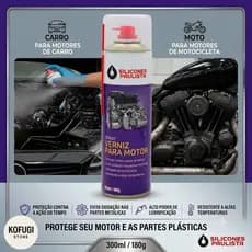 Spray Verniz para Motor de Carros e Motos 300ml Silicones Paulista