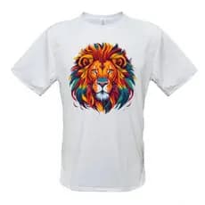Camiseta Branca Leão - P ao Gg (100% Poliéster)