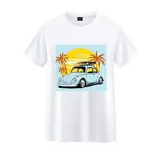 Camiseta Branca 100% Poliéster Serie Carro