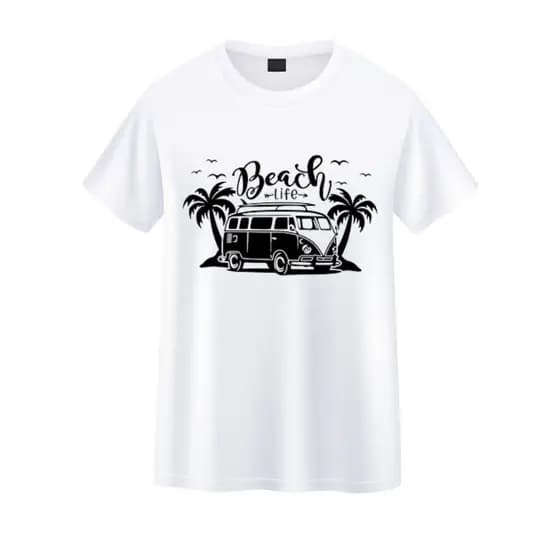 Camiseta Branca Poliéster "Serie Carro"