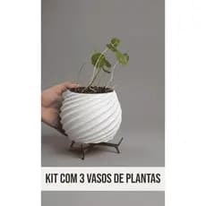 kit 3 vasos de plantas para mesa janelas, 11cm mesa de centro jarro de planta
