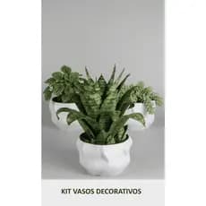 kit 3 Vasinhos de planta vaso de mesa de centro vaso de plantas decorativo