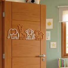 Kit De Decoração De Parede De Animais Safari Quarto Infantil apliques de porta