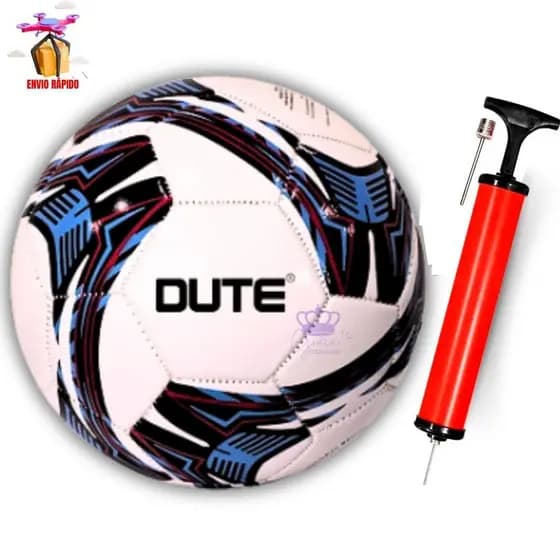 Bola de Futebol Campo Couro Sintético + Bomba Colorida Para Criança Bricar De Capotao