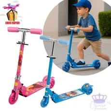 Patinete Infantil Com Led Nas Rodinhas Para Meninos E Meninas Desenhos Variados, Leve, Resistente E Dobravel