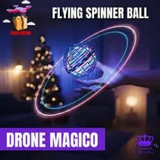 Brinquedo Bola Voadora Spinner Bola Boomerang Mini Drone Com Luz Voador Interativo Infantil Rosa Ou Azul